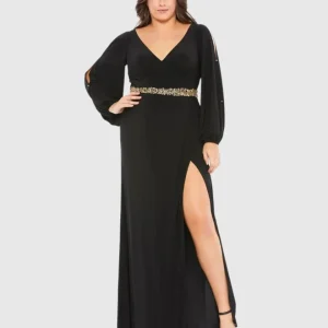 Split Sleeve Surplice Gown (Plus)