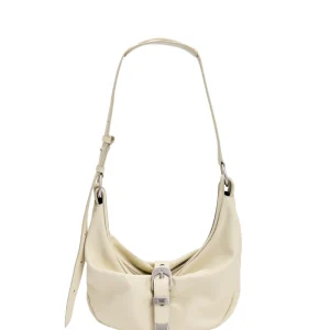 Belted hobo medium soy milk soft nappa