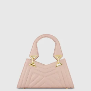 Angular Quilted Napa Leather Handbag