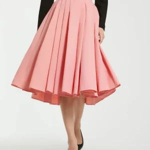 The Bubbly Pink Faille High Waisted Midi Full Circle Skirt - FINAL SALE