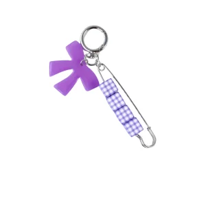 Bow mini purple vichy charm